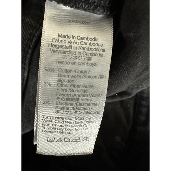 Madewell Cali Demi Boot Black Raw Hem Cotton Blend Denim Jeans Women's Size 25 - Picture 7 of 9